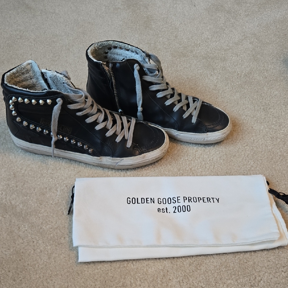 Golden Goose Black Studded High-Tops